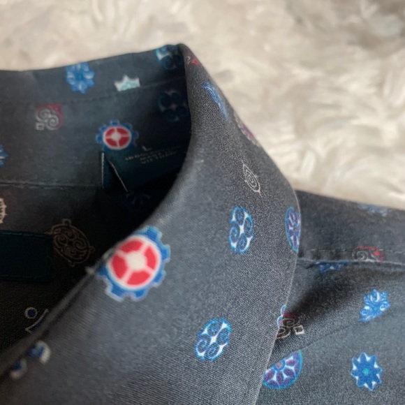 Perry Ellis Slim Fit Blue Shirt Size Large - Picture 5 of 9